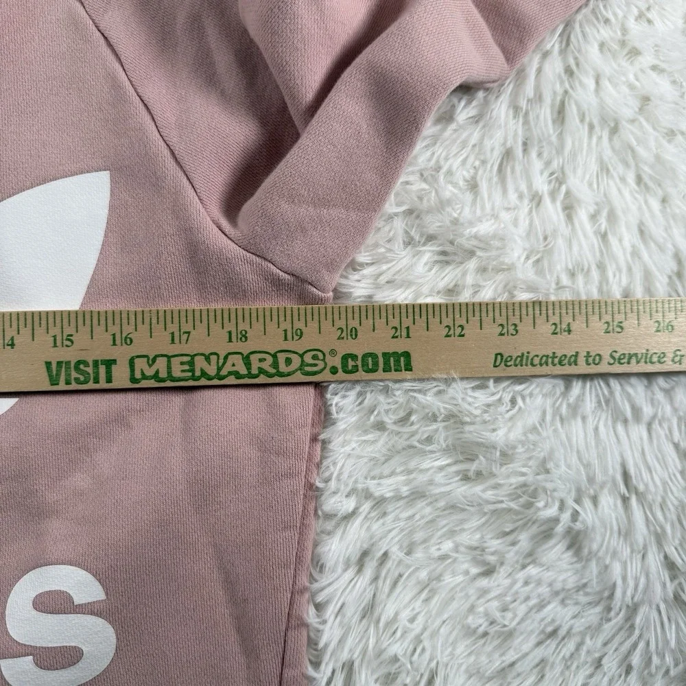 Adidas Sweatshirt Mens XS Blush Big‎ Trefoil Logo Sweater 3 Stripe Pullover NWOT